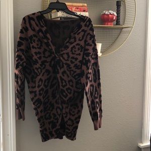 Animal Print Pullover Cardigan